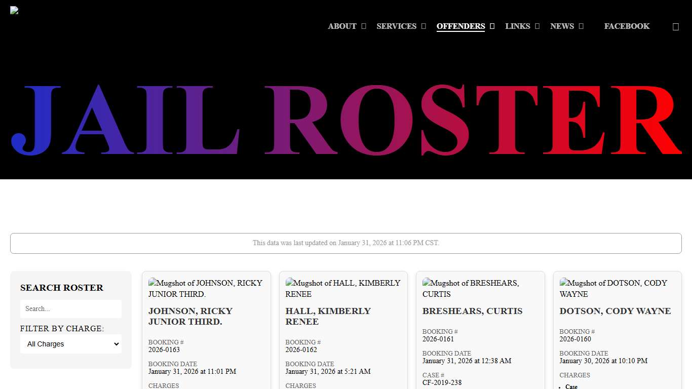 Jail Roster - Pittsburg County Sheriff's Office
